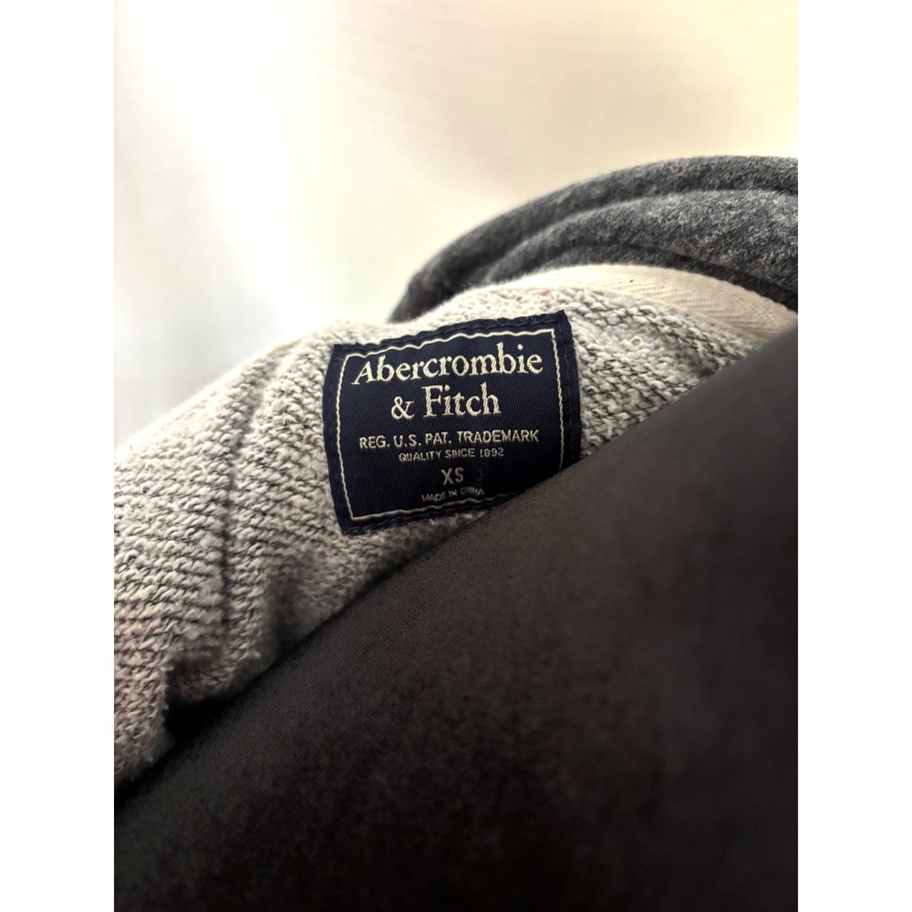 Vintage Abercrombie & Fitch XS Grey Logo Full Zip Hoodie - Picture 3 of 5